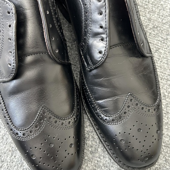 Allen Edmonds McAllister‎ Black Wingtip Oxford Bench Welt Shoes Mens 7.5 D USA
